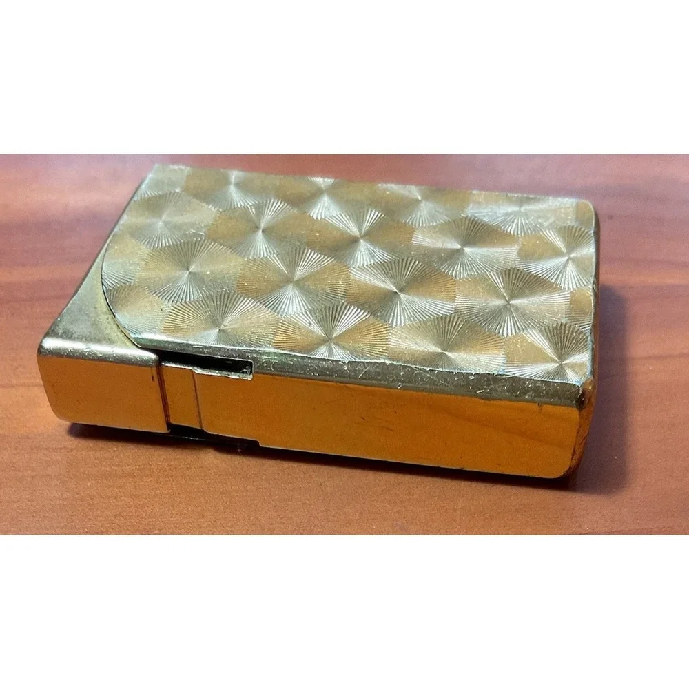VTG Win Alfie Gold P-800 Swirl Engraved Butane Lighter Box Japan Looks New
